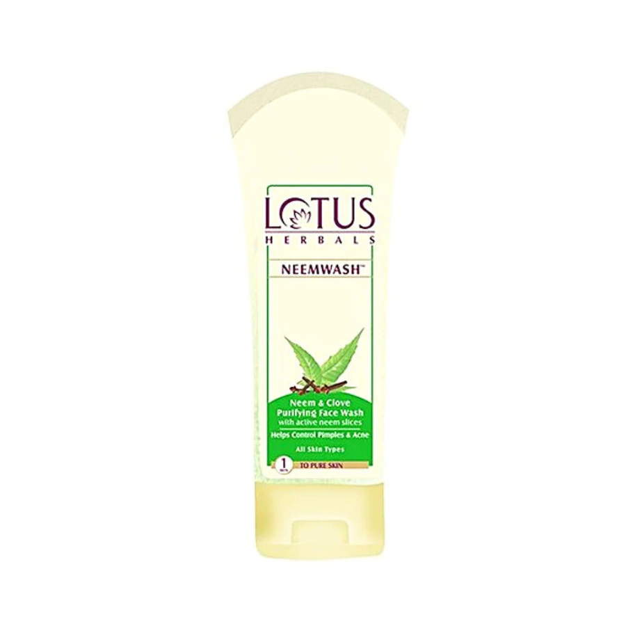 Lotus Herbals NEEMWASH Neem & Clove Ultra-Purifying Face Wash with Active Neem Slices 120gm