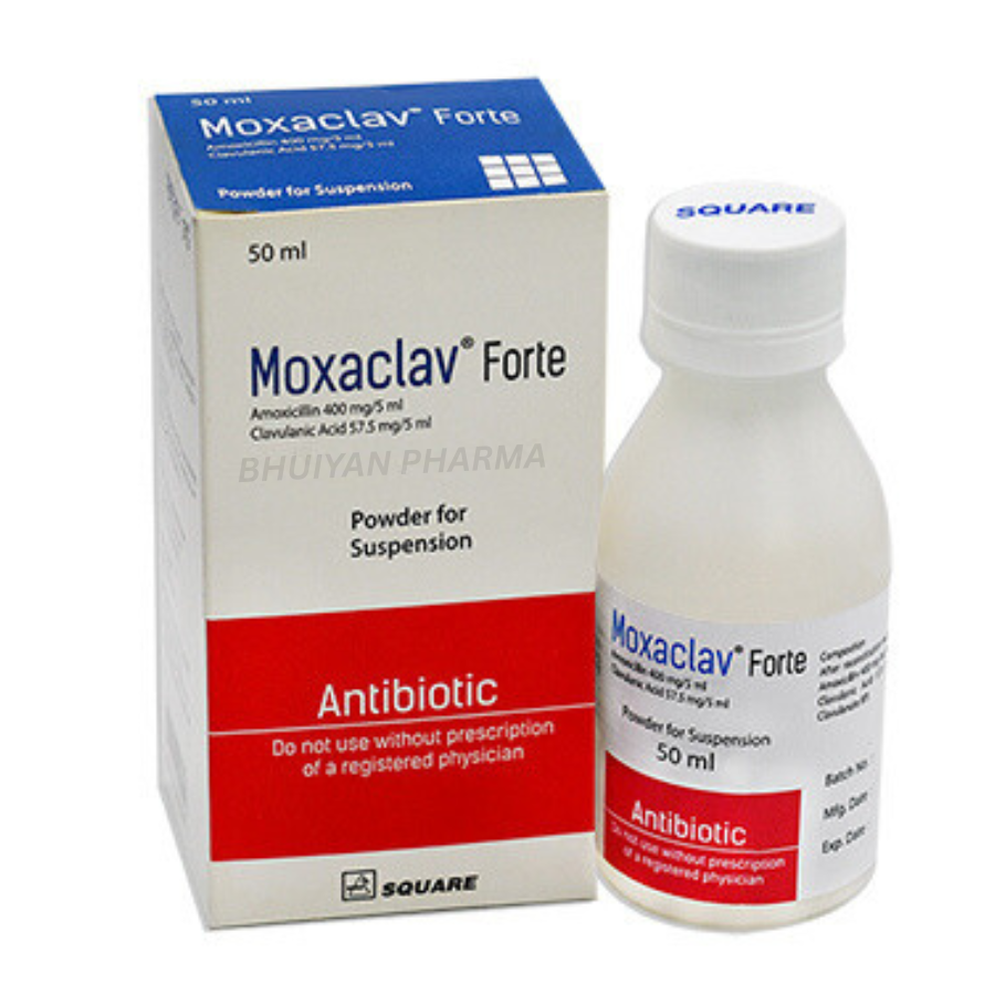 MOXACLAV FORTE POWDER FOR SUSPENSION (400 MG+57.50 MG)/5 ML 50 ML BOTTLE